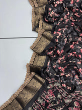 Load image into Gallery viewer, New Function Wear Dola Silk Print Jacquard Weaving Border With Sequence Lace Work Fancy Designer Saree
