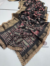 Load image into Gallery viewer, New Function Wear Dola Silk Print Jacquard Weaving Border With Sequence Lace Work Fancy Designer Saree
