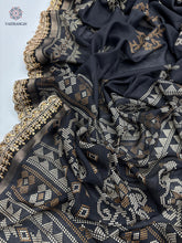 Load image into Gallery viewer, New Festive Wear Black Color Mul Cotton Print With Sequence Lace Work Fancy Designer Saree
