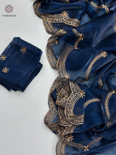 Load image into Gallery viewer, New Party Wear Jimmy Silk Embroidery Work Fancy Designer Saree With Blouse

