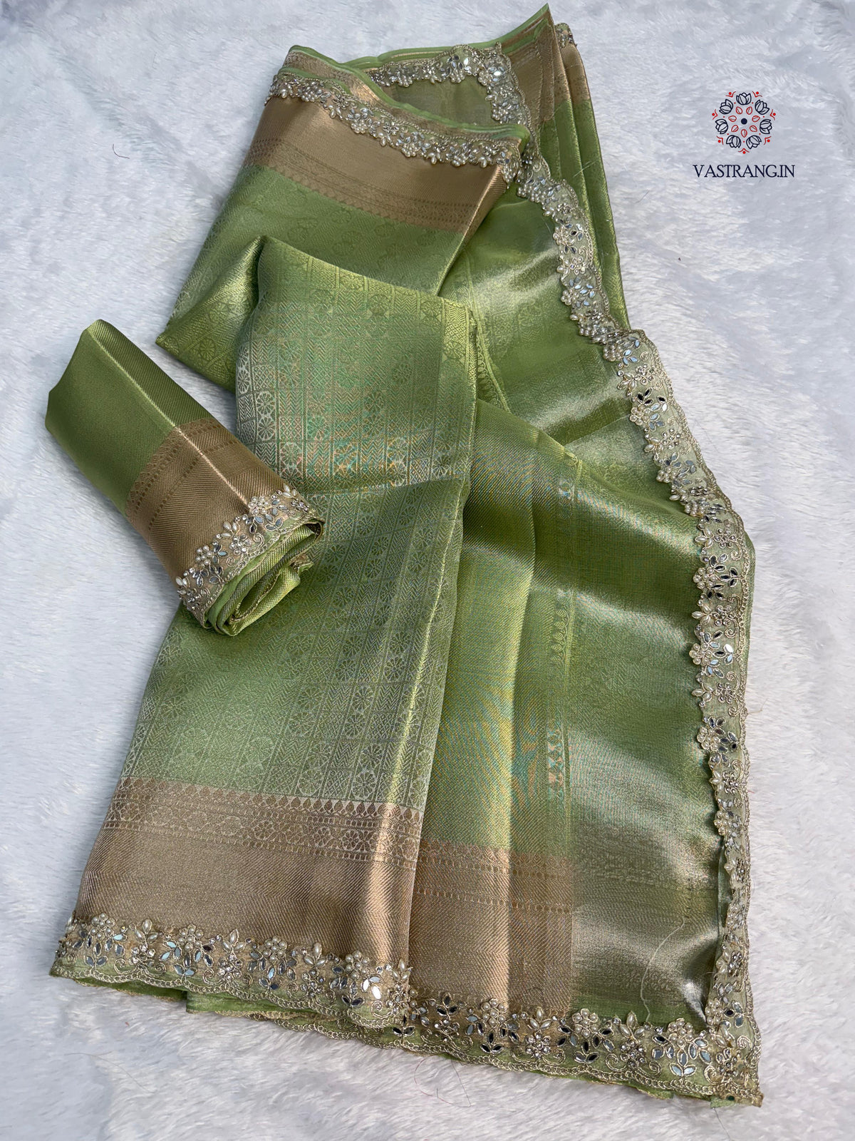 New Function Wear Banarasi Tissue Silk Jacquard Zari Weaving Work Fancy Designer Saree