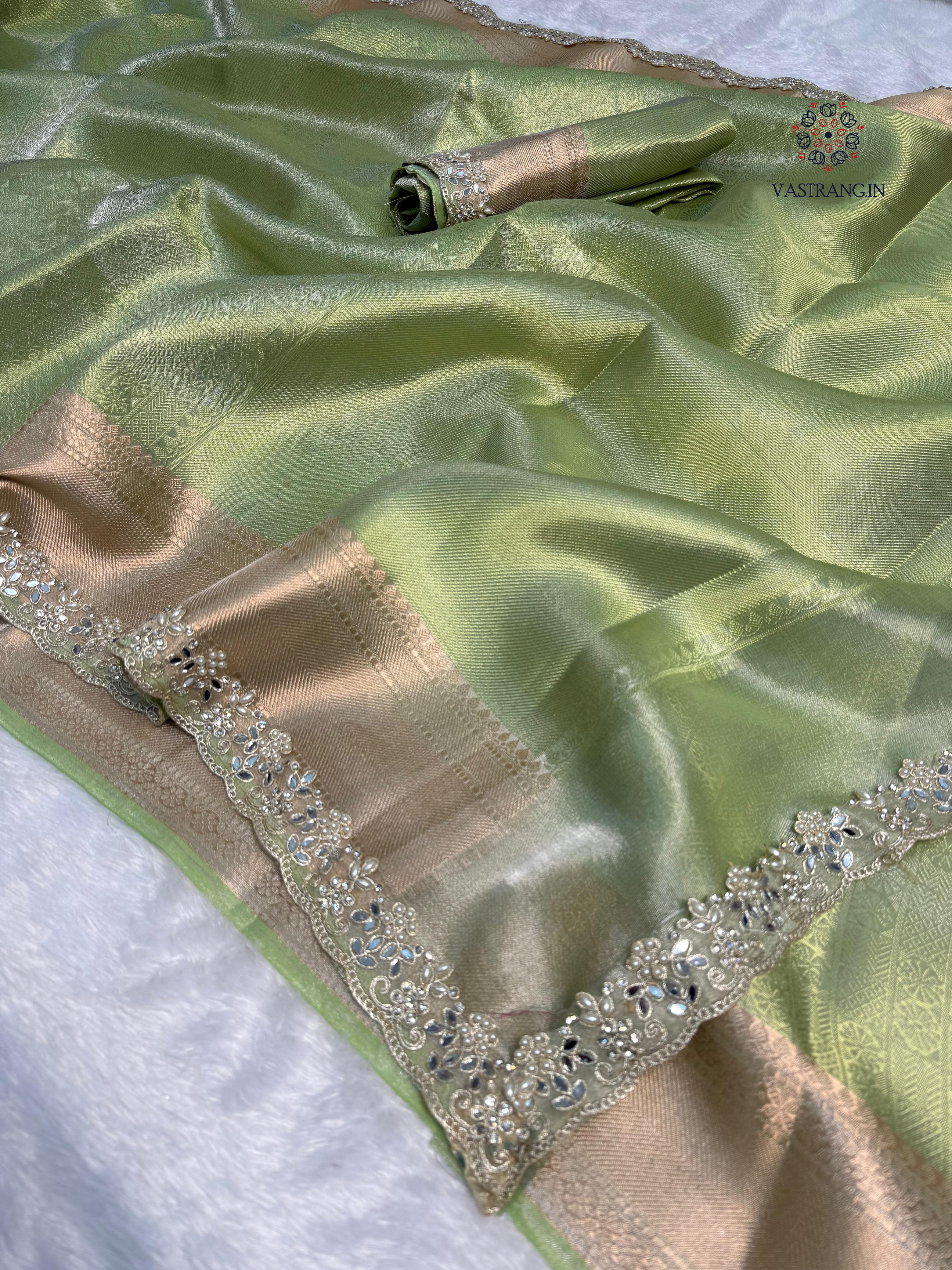 New Function Wear Banarasi Tissue Silk Jacquard Zari Weaving Work Fancy Designer Saree