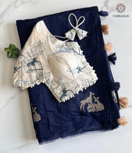 Load image into Gallery viewer, New Chanderi Cotton Embroidery n Tussels Work Fancy Designer Festive Wear Saree With Stitched Blouse
