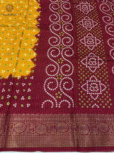 Load image into Gallery viewer, New Wedding Wear Yellow n Maroon Color Dola Silk Jacquard Zari n Print Work Fancy Designer Saree With Blouse
