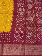 Load image into Gallery viewer, New Wedding Wear Yellow n Maroon Color Dola Silk Jacquard Zari n Print Work Fancy Designer Saree With Blouse
