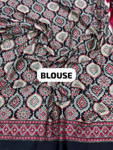 Load image into Gallery viewer, New Wedding Wear Red Color Pure Satin Silk Ajrak Printed Rich Pallu n Tussles Work Fancy Designer Saree
