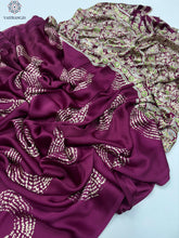 Load image into Gallery viewer, New Wedding Wear Pure Satin Silk Ajrak Printed Rich Pallu n Tussles Work Fancy Designer Saree
