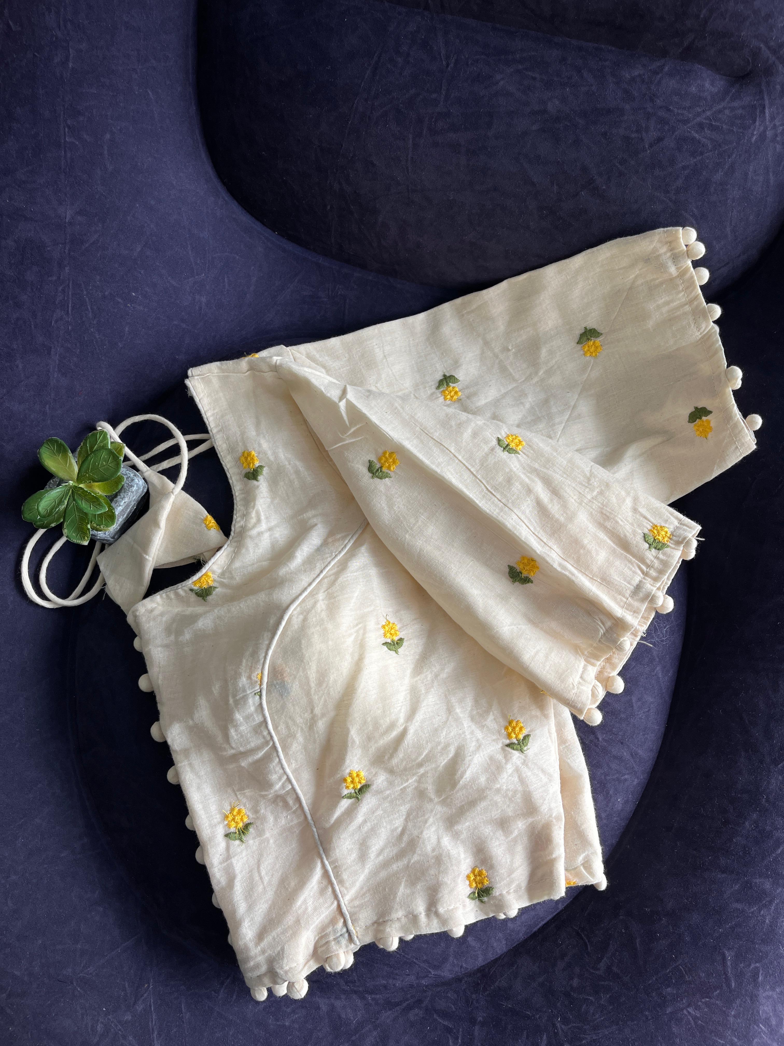 New Function Wear Pure Cotton Embroidery Work With Latkan Stylish Designer Readymade Blouse for Women Online