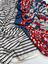 Load image into Gallery viewer, New Function Wear Pure Satin Silk Ajrak Printed Rich Pallu n Tussles Work Fancy Designer Saree
