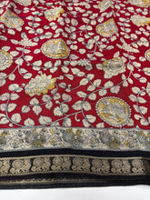 Load image into Gallery viewer, Red Color Pure Mangalkari Viscouse Silk Print n Weaving Work Fancy Designer Festive Wear Saree for Women
