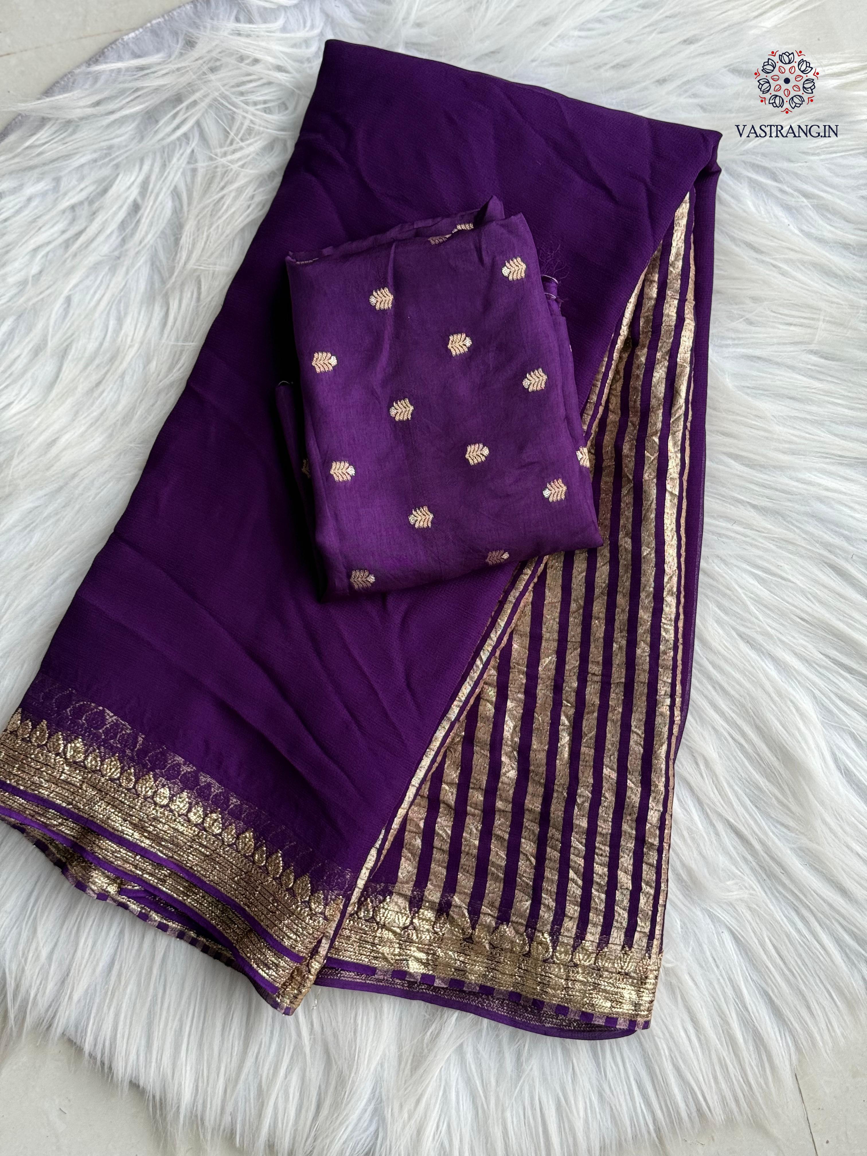 Latest Wedding Wear Pure Viscose Georgette Jacquard Weaving Work Fancy Designer Saree With Blouse