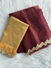 Load image into Gallery viewer, New Partywear Frandy Satin Silk Sequence Lace Work Fancy Designer Saree With Blouse
