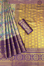 Load image into Gallery viewer, New Gold n Multy Color Zari Jacquard Weaving Work Kanjivaram Silk Wedding Wear Saree
