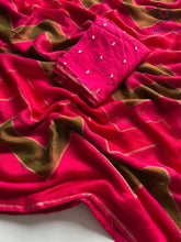 Load image into Gallery viewer, Red Color Fancy Chiffon Georgette Print n Stone Work Festive Wear Designer Saree With Blouse
