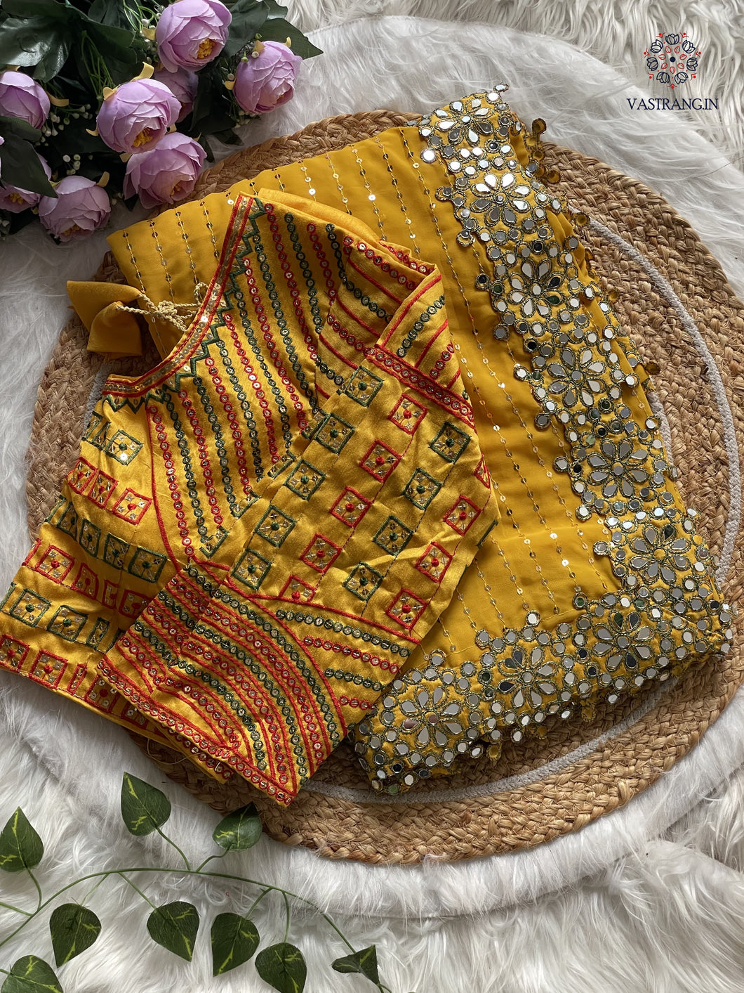 New Partywear Yellow Color Faux Georgette Sequence n Mirror Work Fancy Designer Saree With Unstitched Blouse
