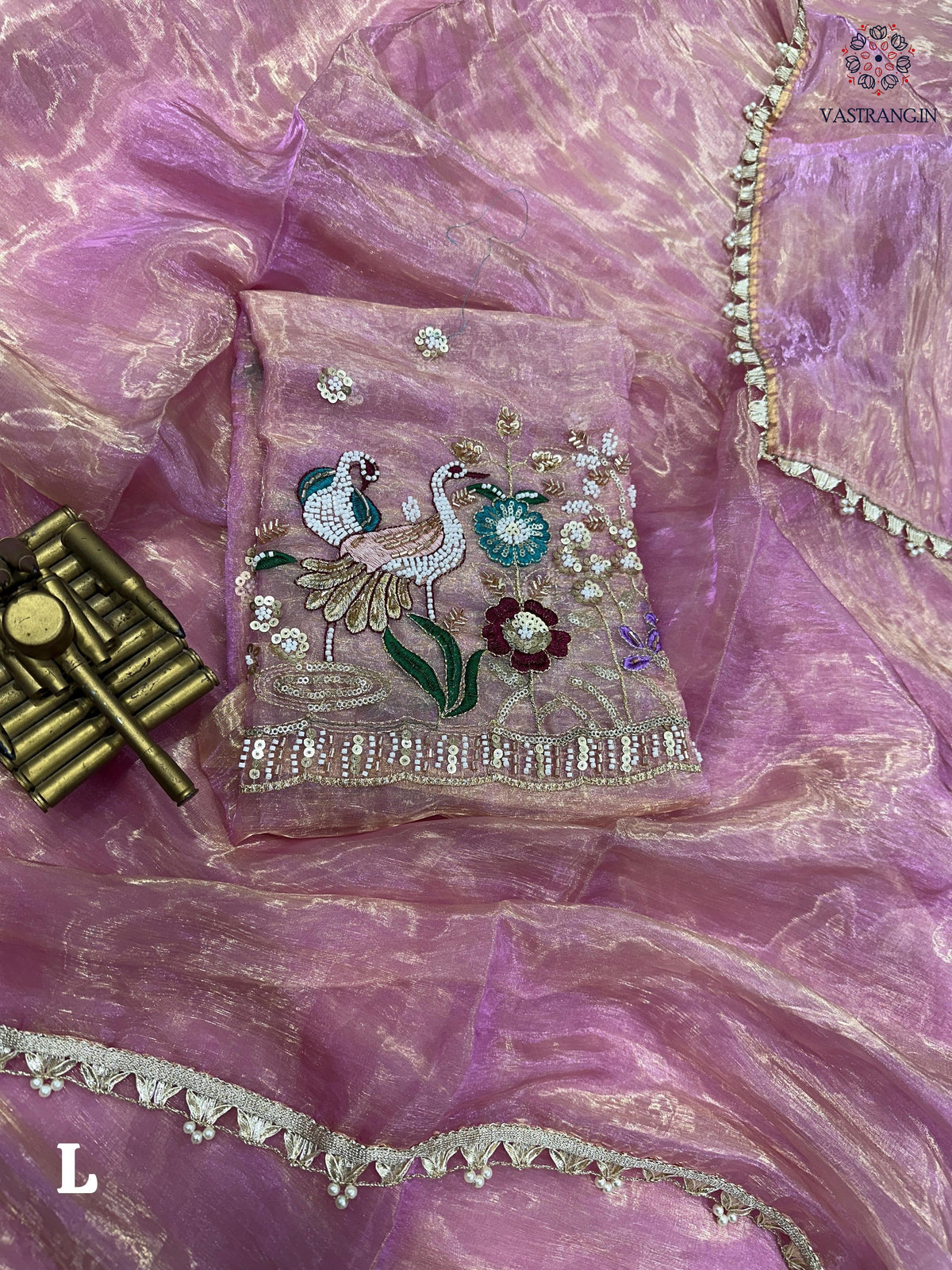 New Soft Organza Silk Festive Wear Heavy Pearl n Hand Work Fancy Designer Saree With Blouse