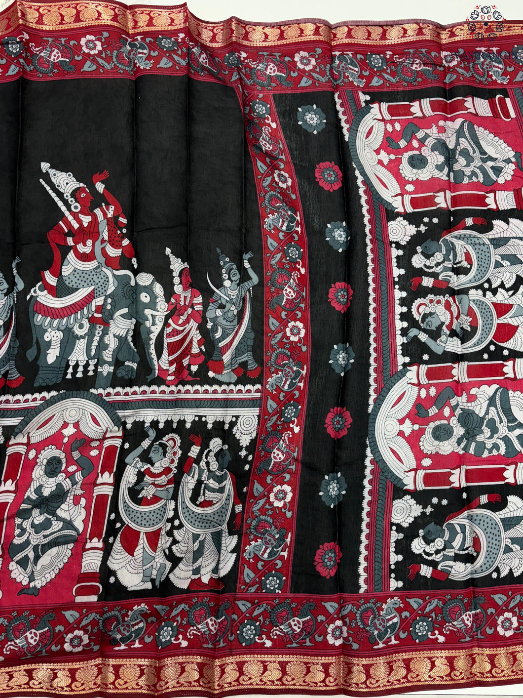 New Wedding Wear Black Color Pure Mangalkari Viscouse Silk Print n Weaving Work Fancy Designer Saree