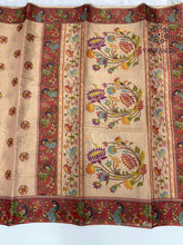 Load image into Gallery viewer, New Cream Color Tissue Cotton Print Work Fancy Designer Wedding Wear Saree With Blouse

