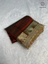 Load image into Gallery viewer, New Marron Color Banarasi Tissue Silk Jacquard n Lace Work Fancy Designer Partywear Saree
