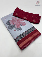 Load image into Gallery viewer, New Pure Mul Cotton Print With Rich Pallu Work Fancy Designer Festive Wear Saree With Blouse
