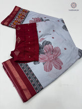 Load image into Gallery viewer, New Pure Mul Cotton Print With Rich Pallu Work Fancy Designer Festive Wear Saree With Blouse
