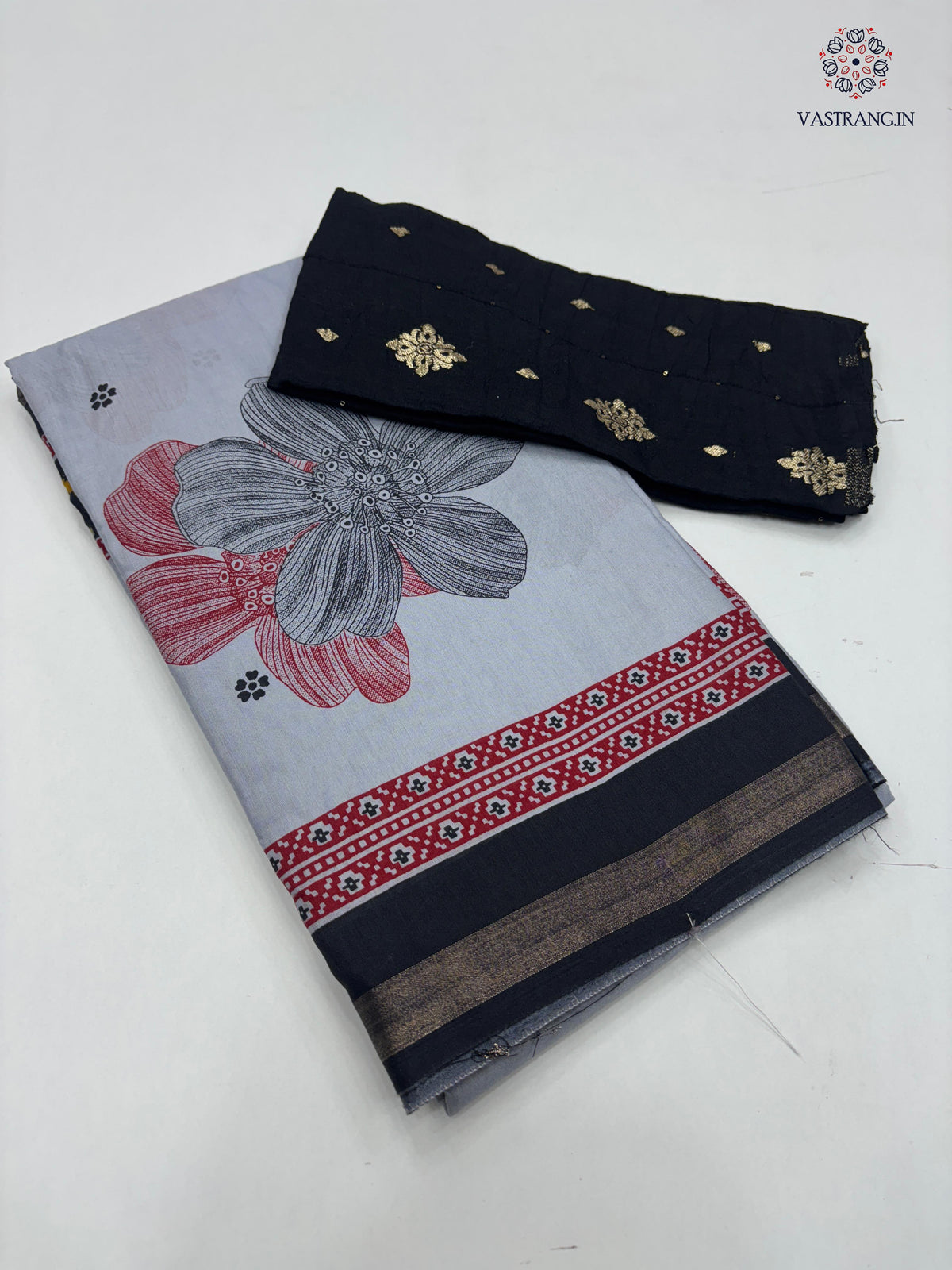 New Pure Mul Cotton Print With Rich Pallu Work Fancy Designer Festive Wear Saree With Blouse