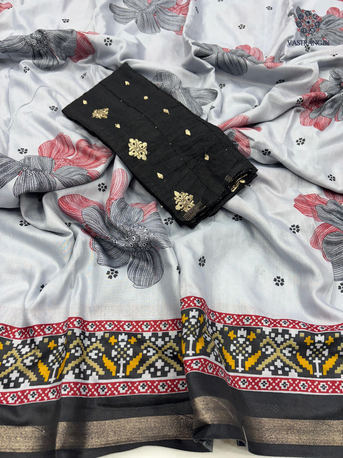 New Pure Mul Cotton Print With Rich Pallu Work Fancy Designer Festive Wear Saree With Blouse
