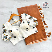 Load image into Gallery viewer, New Function Wear Chanderi Cotton Tussels Work Fancy Designer Saree With Stitched Blouse
