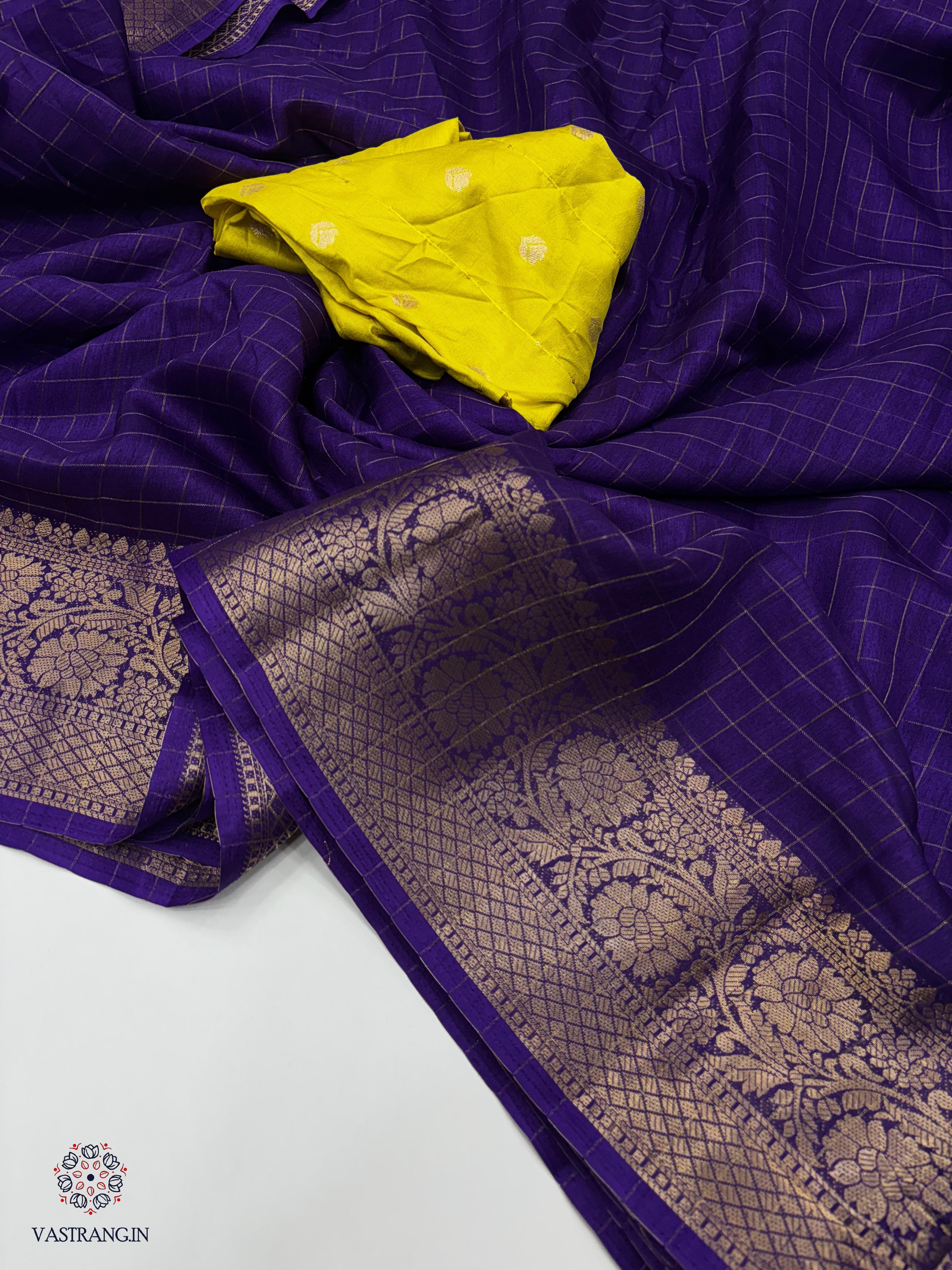New Festive Wear Pure Dola Silk Chex Design With Jacquard Weaving Work Fancy Designer Saree
