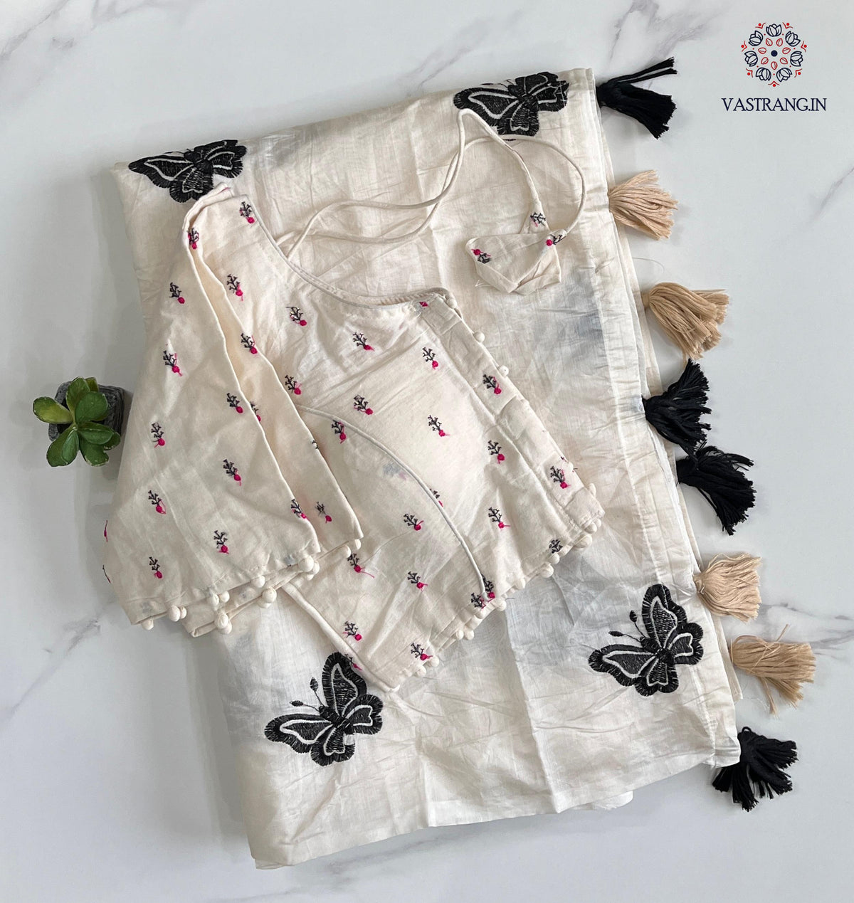 New Wedding Wear Chanderi Cotton Embroidery n Tussels Work Fancy Designer Saree With Stitched Blouse