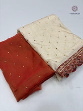 Load image into Gallery viewer, New Wedding Wear Golden Colour Tissue Silk Mukesh Work With Heavy Fancy Lace Designer Saree With Blouse
