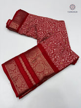 Load image into Gallery viewer, New Festive Wear Red Color Dola Silk Print With Jacquard Zari Work Fancy Designer Saree
