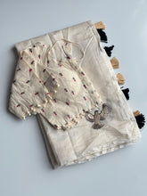 Load image into Gallery viewer, New Chanderi Cotton Embroidery n Tussels Work Fancy Designer Festive Wear Saree With Stitched Blouse
