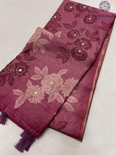 Load image into Gallery viewer, New Wedding Wear Dark Pink Color Soft Cotton Aari Work n Gota Mirror Work Fancy Designer Saree
