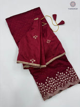 Load image into Gallery viewer, New Vichitra Silk Embroidery n Siroski Work Fancy Designer Wedding Wear Saree Design
