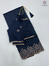 Load image into Gallery viewer, New Vichitra Silk Embroidery n Siroski Work Fancy Designer Wedding Wear Saree Design
