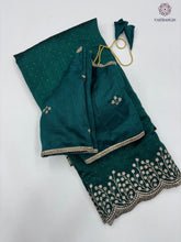Load image into Gallery viewer, New Vichitra Silk Embroidery n Siroski Work Fancy Designer Wedding Wear Saree Design
