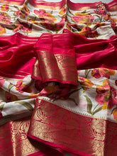 Load image into Gallery viewer, New Wedding Wear Silk Fabric Zari Jacquard Weaving Work Fancy Designer Saree With Blouse
