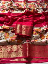Load image into Gallery viewer, New Wedding Wear Silk Fabric Zari Jacquard Weaving Work Fancy Designer Saree With Blouse
