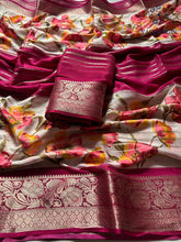 Load image into Gallery viewer, New Wedding Wear Silk Fabric Zari Jacquard Weaving Work Fancy Designer Saree With Blouse
