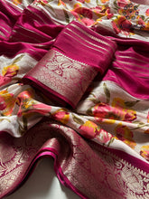 Load image into Gallery viewer, New Wedding Wear Silk Fabric Zari Jacquard Weaving Work Fancy Designer Saree With Blouse
