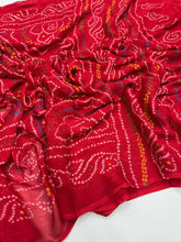 Load image into Gallery viewer, New Festive Wear Pure Moss Crepe Printed Fancy Designer Saree With Blouse
