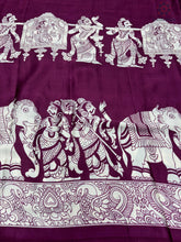 Load image into Gallery viewer, New Wine Color Festive Wear Pure Satin Silk Ajrak Printed Rich Pallu n Tussles Work Fancy Designer Saree
