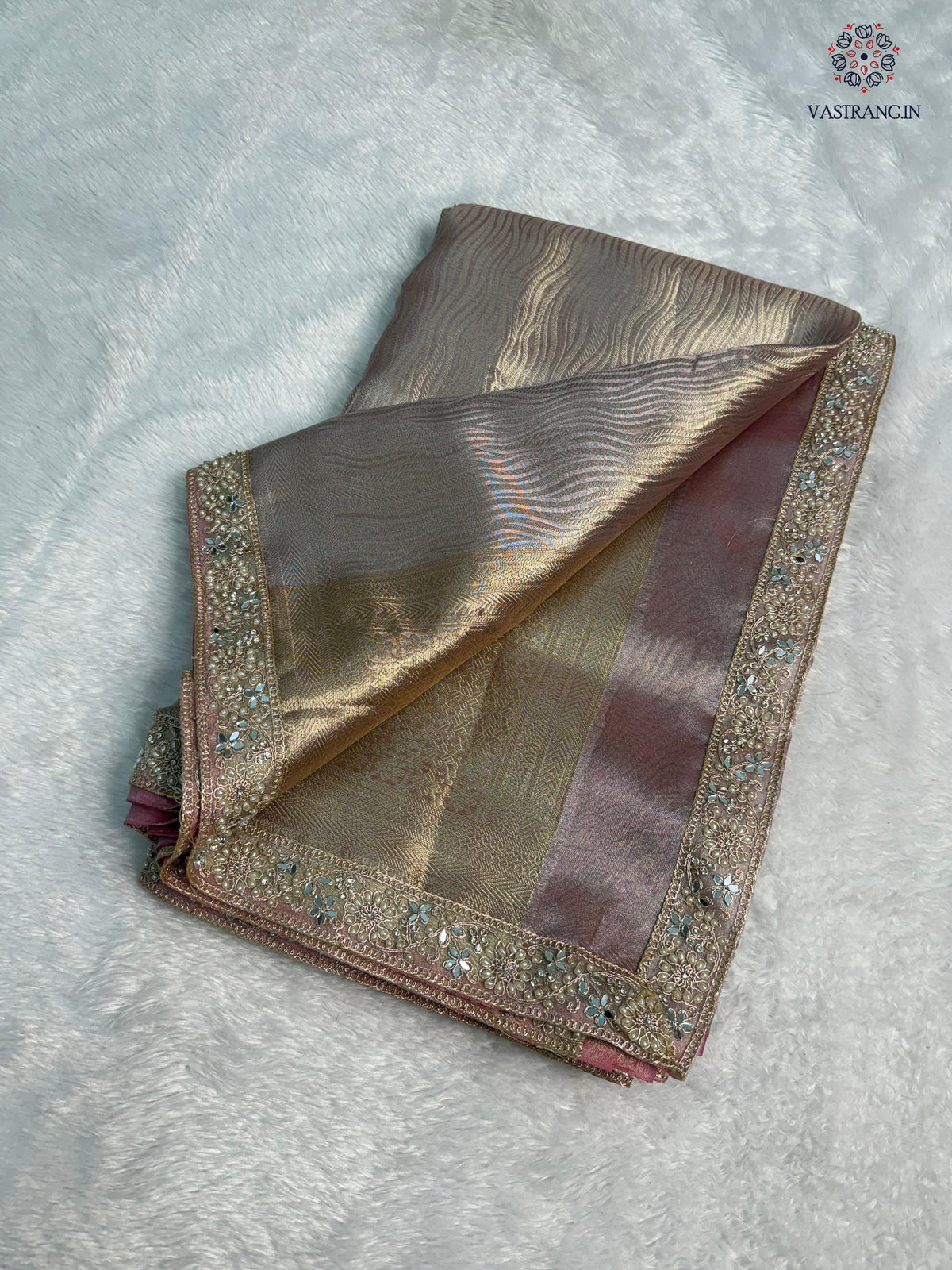 New Wedding Wear Golden Color Kanchipuram Tissue Silk Zari Weaving n Lace Work Designer Saree
