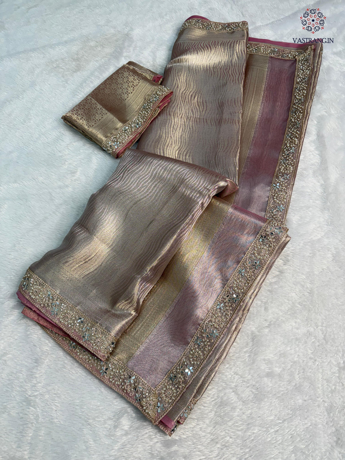 New Wedding Wear Golden Color Kanchipuram Tissue Silk Zari Weaving n Lace Work Designer Saree