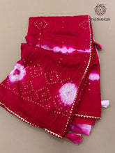 Load image into Gallery viewer, Admirable Soft Chinnon Silk Shibori Printed With Mirror Work Party Wear Saree For Wedding
