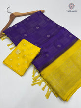 Load image into Gallery viewer, New Wedding Wear Purple Color Pure Dola Silk Zari Jacquard Weaving Work Fancy Designer Saree
