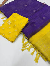 Load image into Gallery viewer, New Wedding Wear Purple Color Pure Dola Silk Zari Jacquard Weaving Work Fancy Designer Saree
