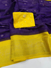 Load image into Gallery viewer, New Wedding Wear Purple Color Pure Dola Silk Zari Jacquard Weaving Work Fancy Designer Saree
