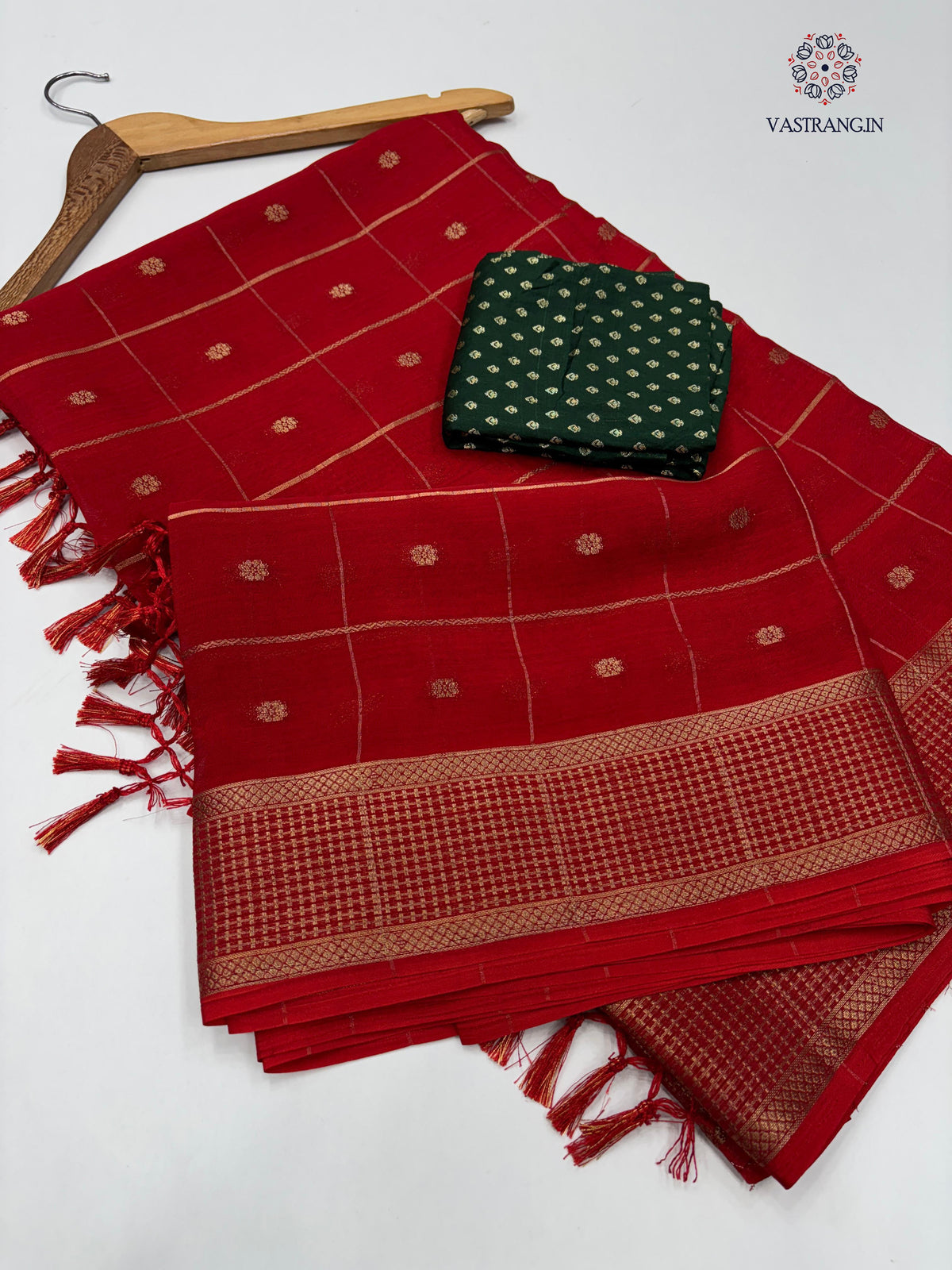 New Wedding Wear Red Color Pure Dola Silk Zari Jacquard Weaving Work Fancy Designer Saree